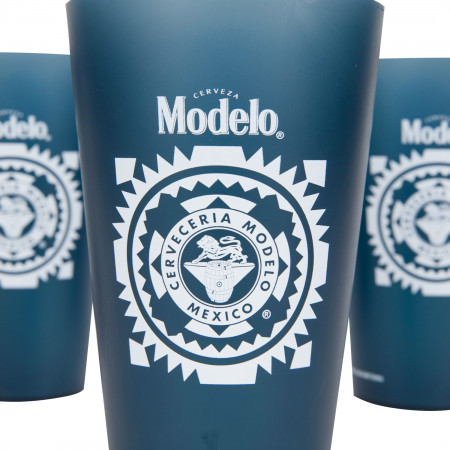 Modelo Cerveceria Mexico Logo 16 oz Plastic Pint Glass 4-Pack